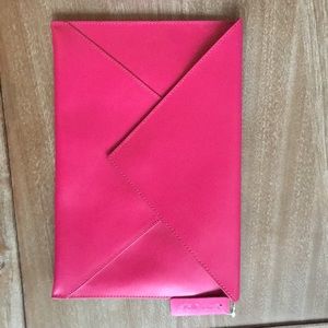 Joe fresh pink leather envelope clutch